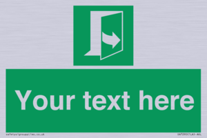 Custom sign safe condition door opens pulling left hand side